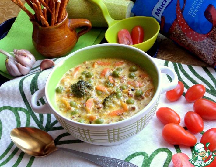 Рецепт: Сливочный гречневый суп
