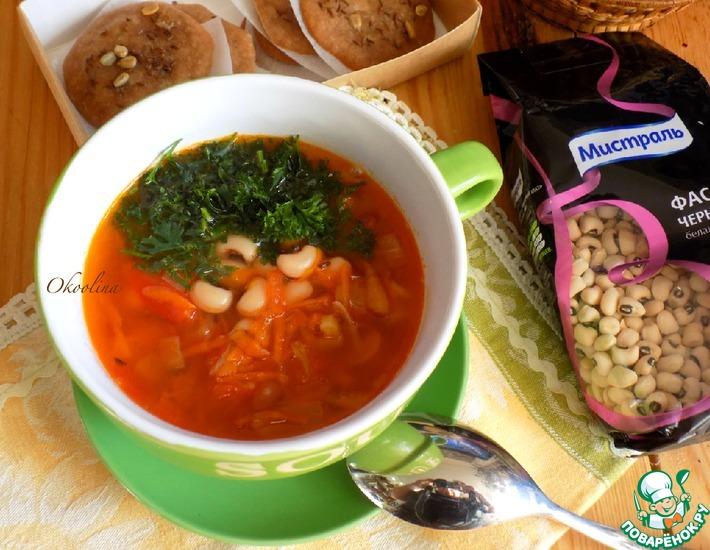 Рецепт: Постный фасолево-томатный суп