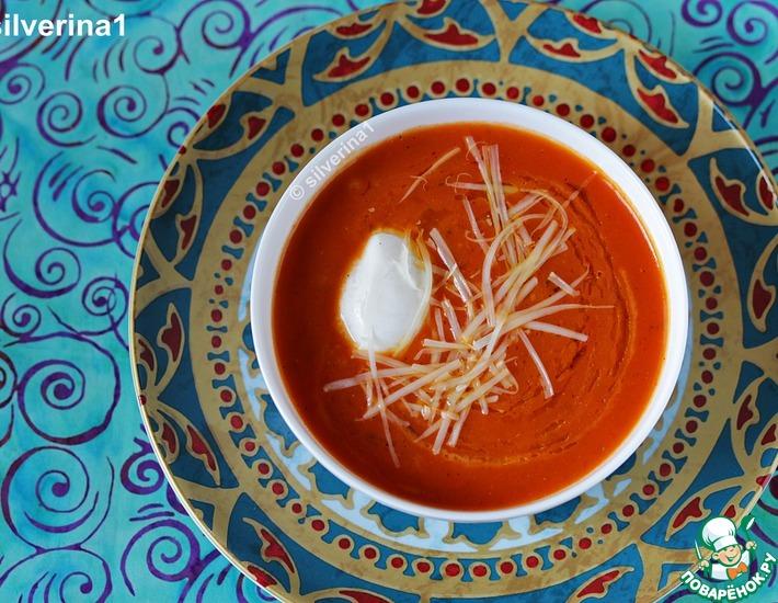 Рецепт: Томатный суп с нутом и моцареллой