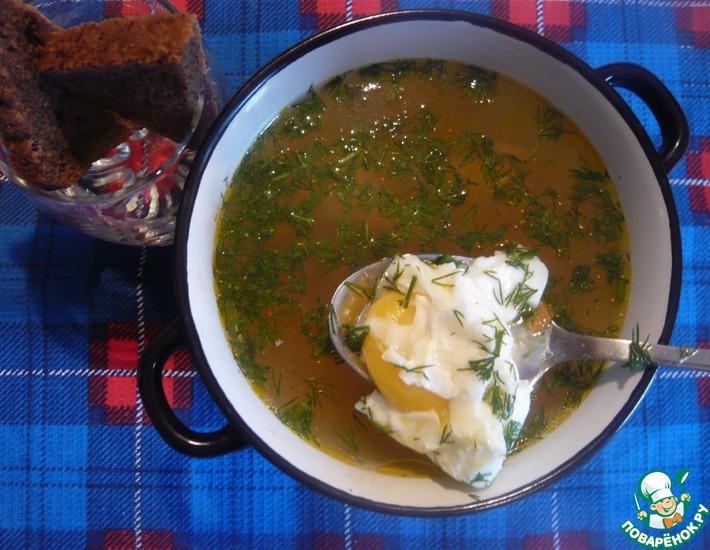 Рецепт: Суп из горбуши с яйцом пашот