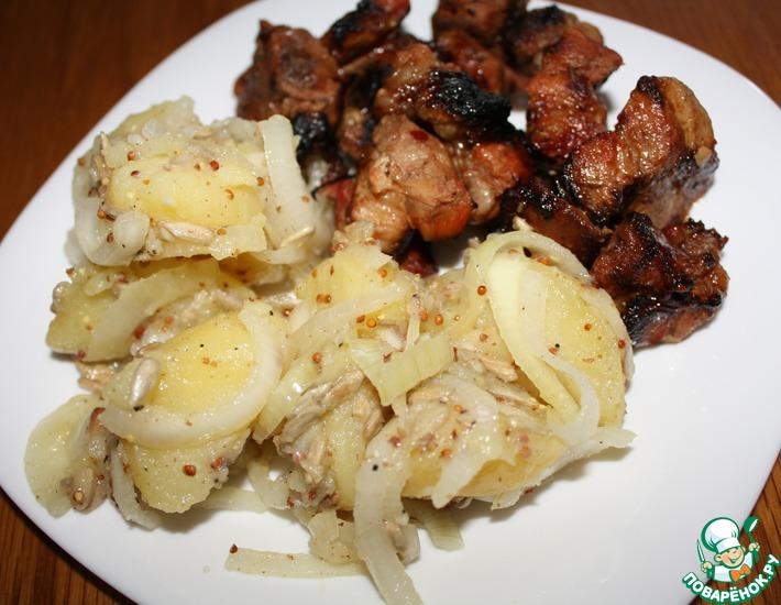 Рецепт: Теплый салат из картофеля с семечками