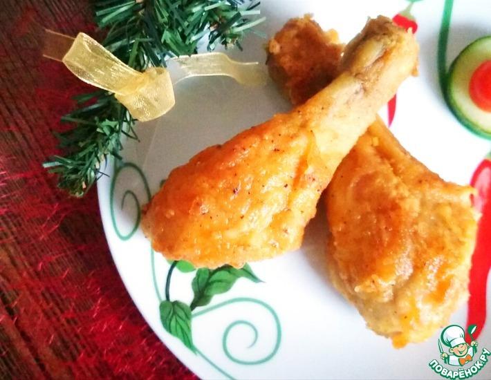 Рецепт: Куриные голени в золотистой панировке