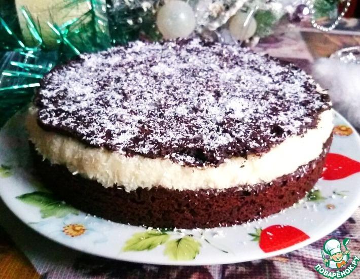 Рецепт: Шоколадно-кокосовый торт Баунти