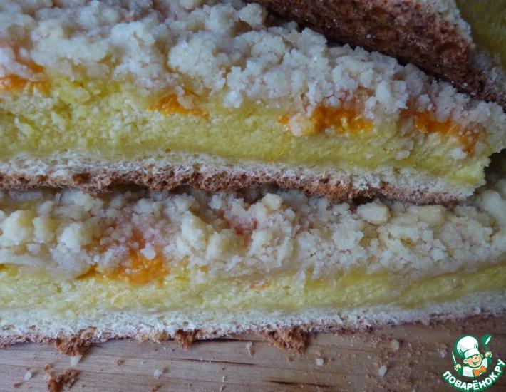 Рецепт: Творожный пирог с абрикосами