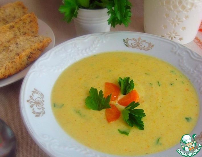 Рецепт: Кабачковый суп-пюре с плавленым сыром