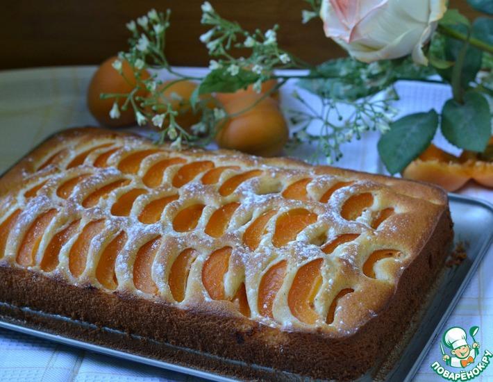 Рецепт: Простой пирог с абрикосами