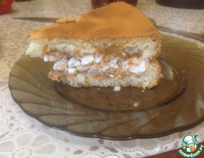 Рецепт: Воздушный торт Сникерс