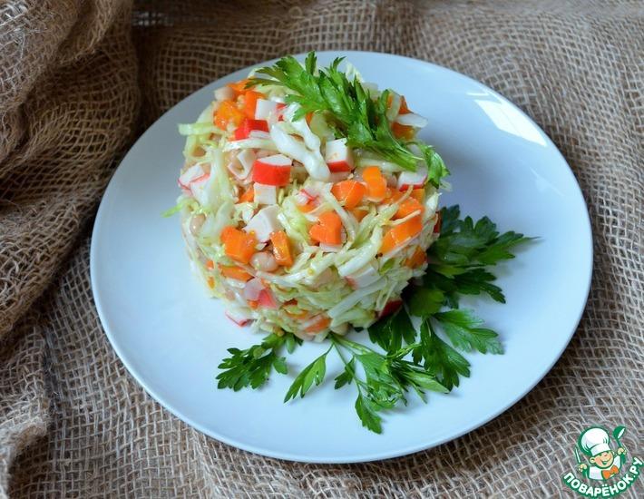 Рецепт: Салат овощной с крабовыми палочками