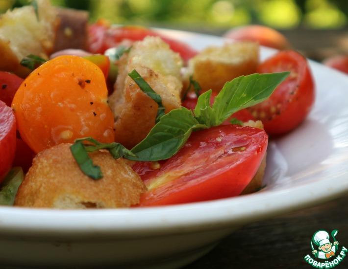 Рецепт: Тосканский салат из помидоров и хлеба
