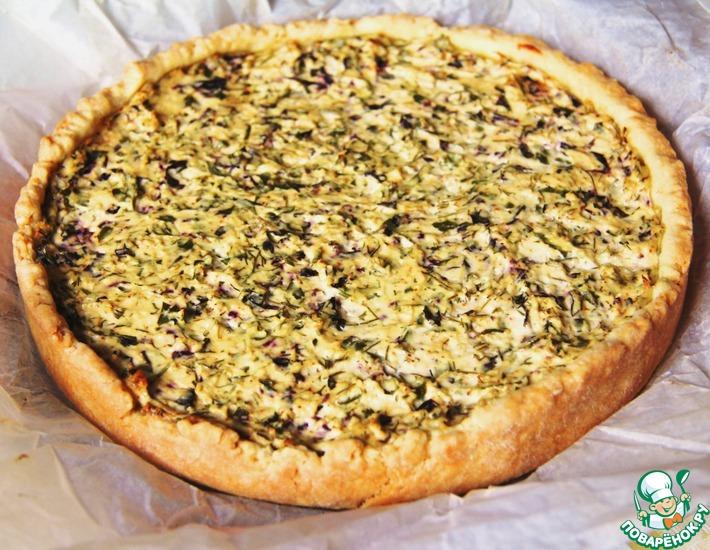 Рецепт: Пирог с творогом и зеленью