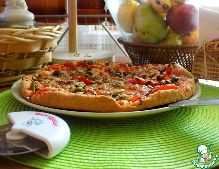 Рецепт: Пицца с соусом-чили и карпаччо