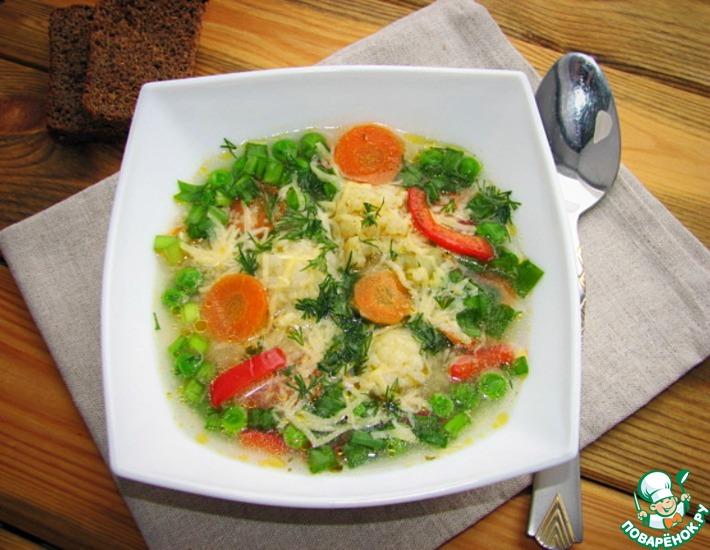 Рецепт: Овощной суп с кускусом и сыром