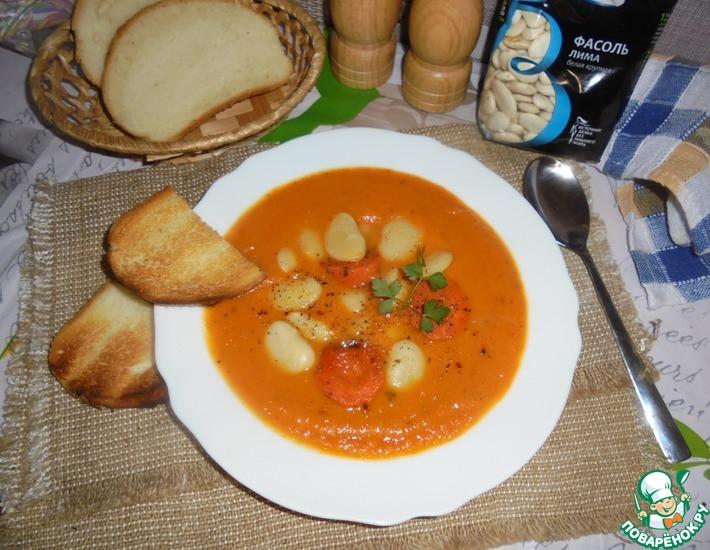 Рецепт: Морковный суп с белой фасолью