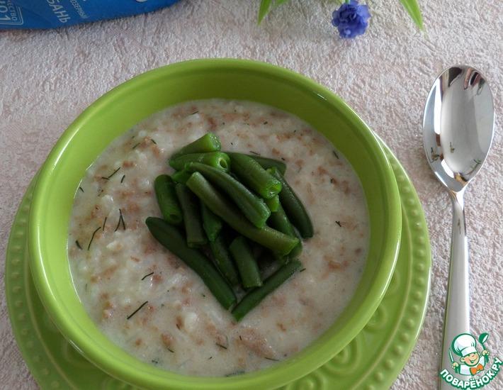 Рецепт: Сливочный суп с рисом и фасолью