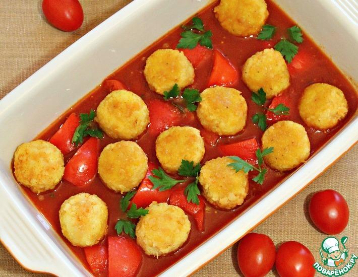Рецепт: Постные тефтели в томатно-овощном соусе