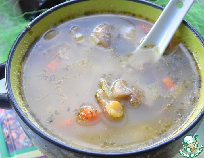 Рецепт: Суп из нута с грибами