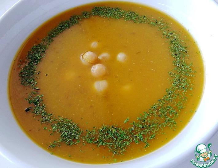 Рецепт: Тыквенный суп с нутом и чечевицей