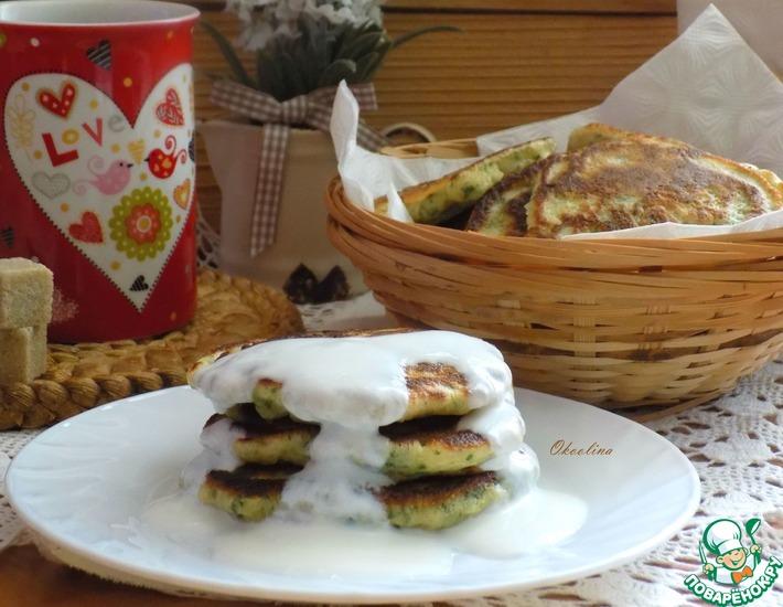 Рецепт: Оладьи с зеленью на завтрак