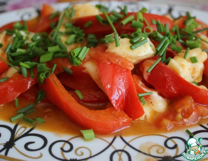 Рецепт: Теплый салат из перца с сыром