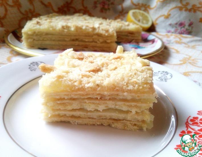 Рецепт: Постный лимонный торт Наполеон