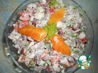 Салат с куриными желудочками и фасолью ингредиенты