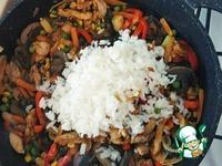 Рис с курицей и овощами Теппаньяки ингредиенты