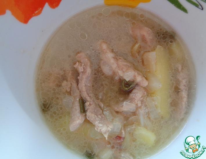 Рецепт: Густой мясной суп с картофелем