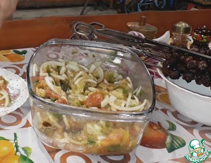Рецепт: Горячий салат с сердечками на гриле