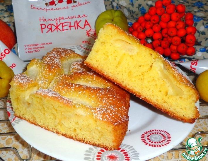 Рецепт: Яблочная шарлотка на ряженке