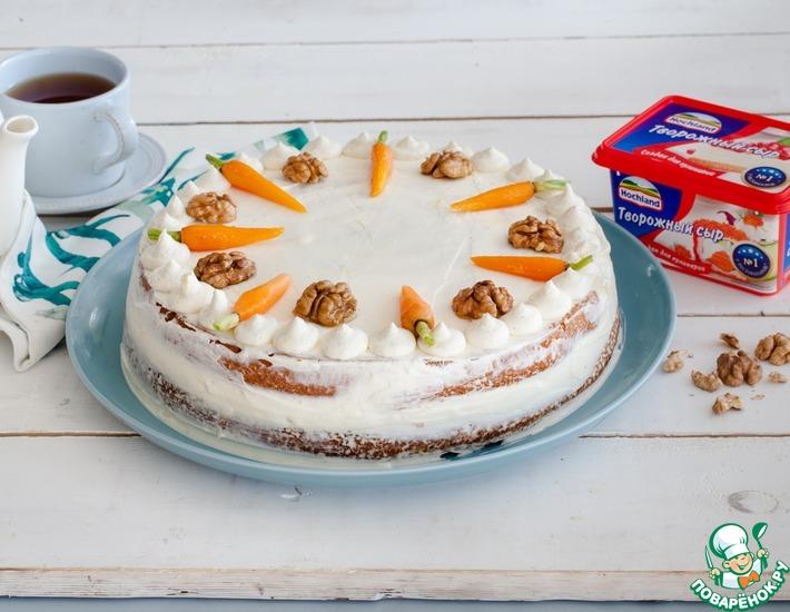 Рецепт: Морковный торт с сырной глазурью