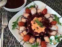 Кальмары, лососевый мусс и вишневый соус ингредиенты