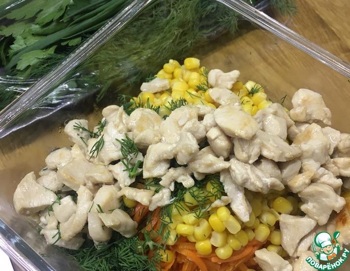 Рецепт: Салат с кукурузой и корейской морковью