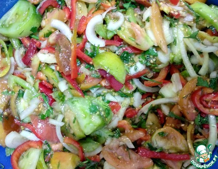 Рецепт: Салат из зелёных помидоров