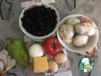 Чёрная фасоль с грибами и яйцом ингредиенты