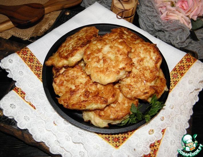 Рецепт: Картофельно-куриные оладьи с сыром