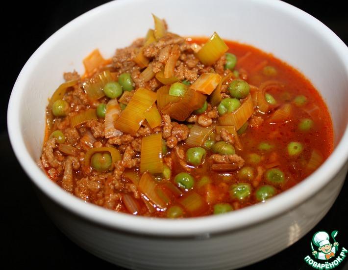 Рецепт: Зеленый горошек в томатном соусе