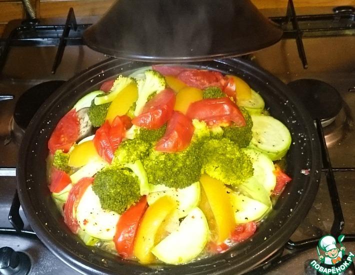 Рецепт: Мясо с овощами в тажине