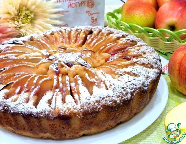 Рецепт: Яблочно-грушевый пирог Хризантема
