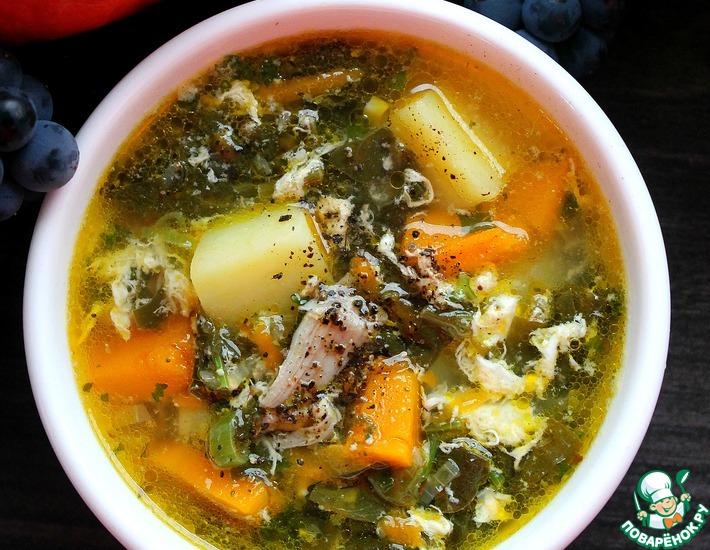 Рецепт: Суп с щавелем и тыквой
