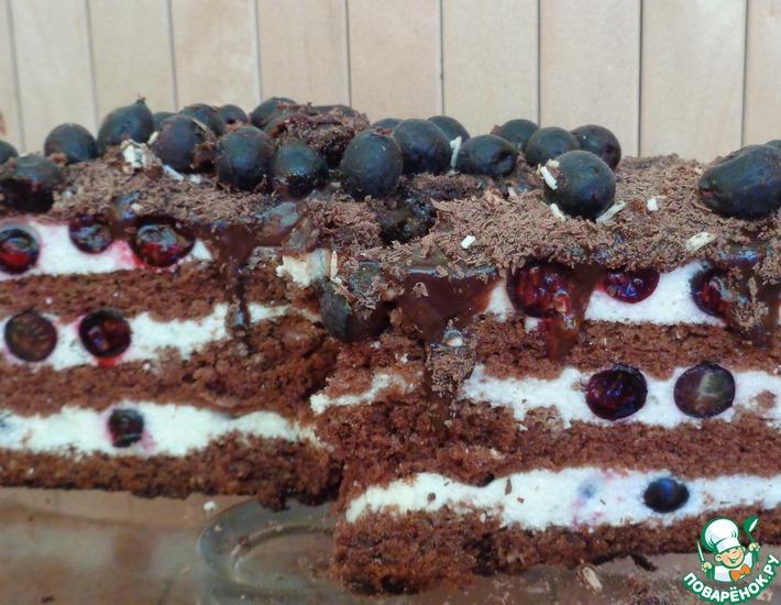 Рецепт: Торт черносмородиновый «Счастливый случай»