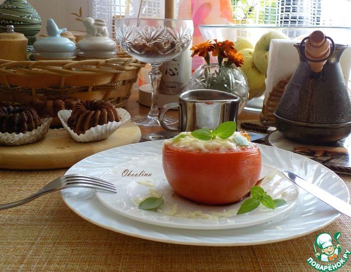 Рецепт: Яичница в помидоре под сыром