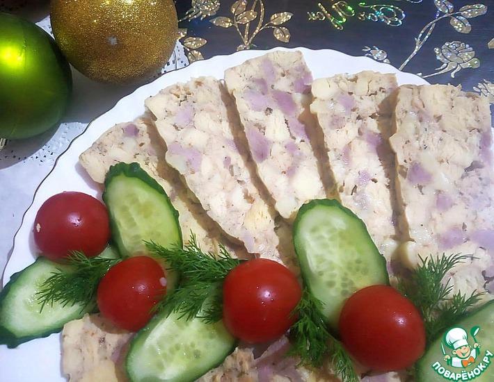 Рецепт: Ветчина куриная с индейкой и сыром