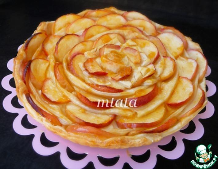 Рецепт: Яблочный пирог с пудинговым кремом