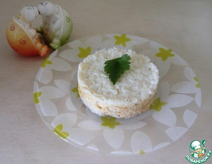 Рецепт: Салат Невеста с копченым сыром