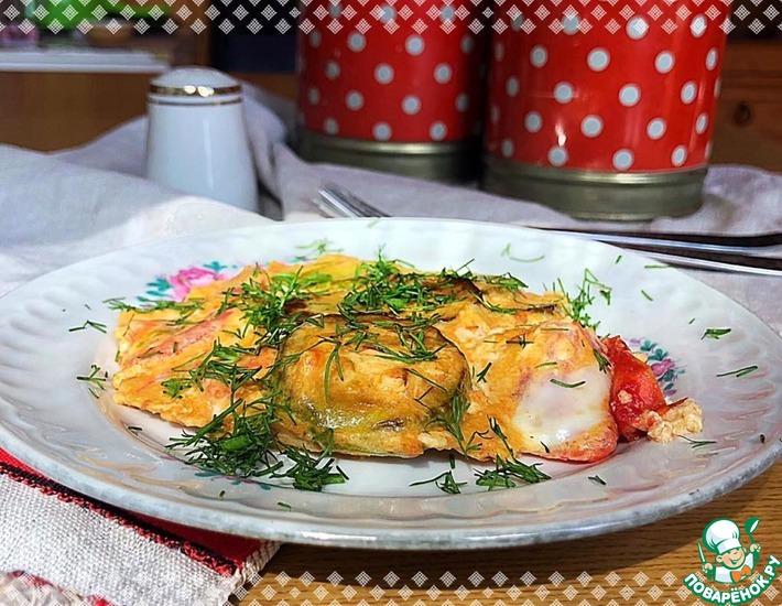 Рецепт: Омлет с кабачком и помидорами