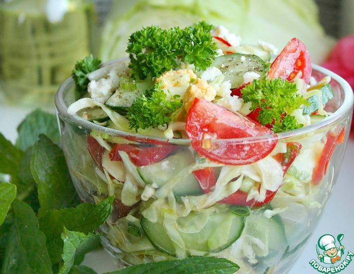 Рецепт: Капустный овощной салат