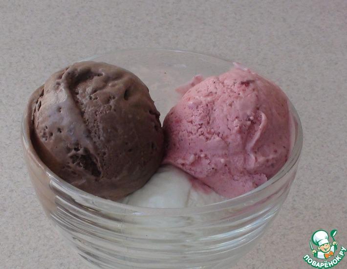 Рецепт: Домашнее мороженое Три цвета
