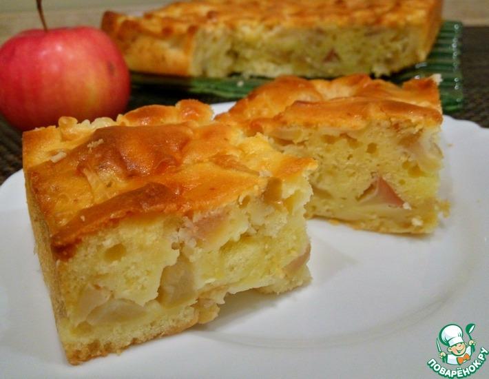 Рецепт: Мега яблочный пирог на кефире