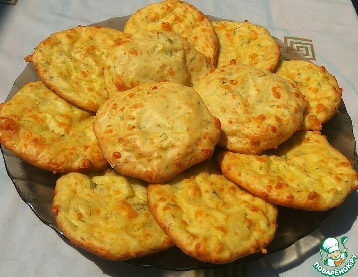 Рецепт: Кабачково-сырные оладьи в духовке