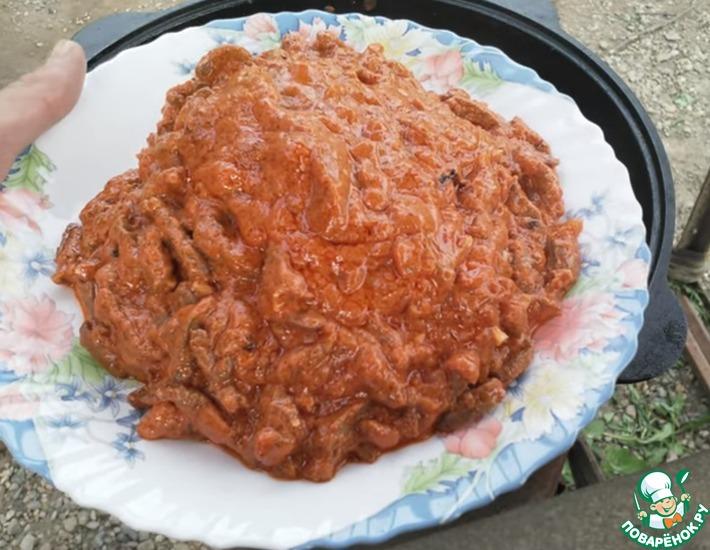 Рецепт: Сердечки в томатно сметанном соусе